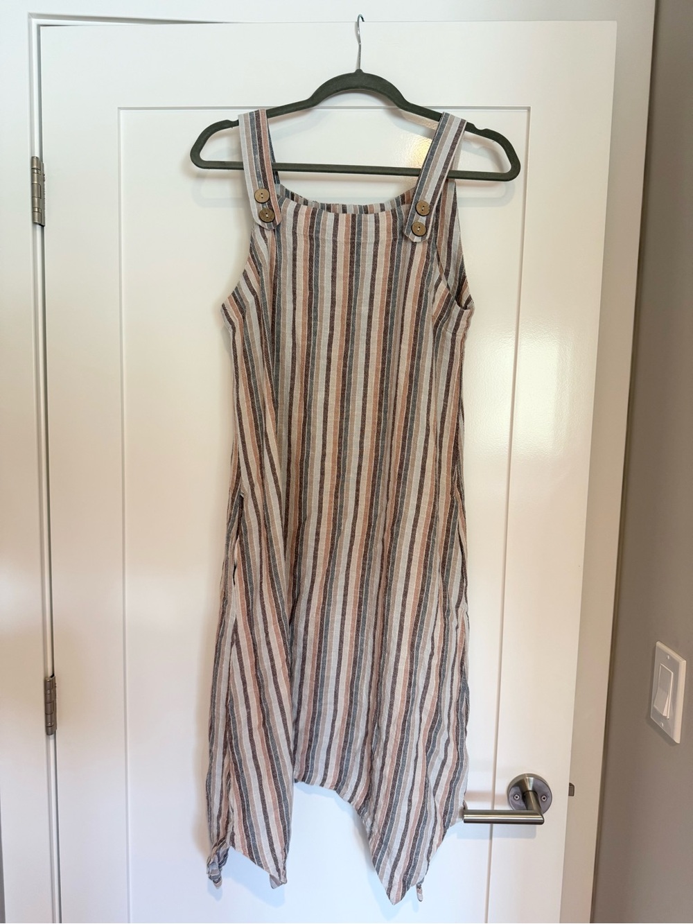 Striped Sleeveless Linen Feel Summer Sundress